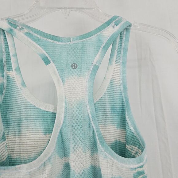 Lululemon Heathered Tranquil Blue Teal Tie Dye Swiftly Tech Racerback Tank Top 4 - Picture 8 of 8